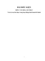 Vai trò của ẩm thực trong hoạt động kinh doanh lữ hành