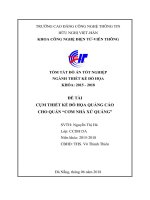 ĐỒ ÁN TỐT NGHIỆP NGÀNH THIẾT KẾ ĐỒ HỌA KHÓA: 2015 - 2018 ĐỀ TÀI CỤM THIẾT KẾ ĐỒ HỌA QUẢNG CÁO CHO QUÁN “CƠM NHÀ XỨ QUẢNG”