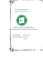 Đề tài xây dựng phần mềm hỗ trợ viêc̣ bán hàng cho nhân viên ở nhà hàng ăn 