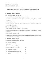 Đề cương môn học nguyên lý quản trị kinh doanh 