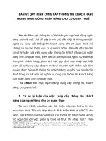 BÀN VỀ QUY ĐỊNH CUNG CẤP THÔNG TIN KHÁCH HÀNG TRONG HOẠT ĐỘNG NGÂN HÀNG CHO CƠ QUAN THUẾ