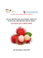 SỔ TAY HƯỚNG DẪN XUẤT KHẨU TRÁI CÂY TƯƠI SANG THỊ TRƯỜNG TRUNG QUỐC SẢN PHẨM: QUẢ CHÔM CHÔM