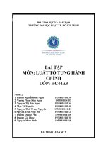 BÀI TẬP MÔN LUẬT TỐ TỤNG HÀNH CHÍNH 