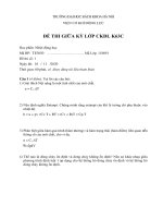 đề thi giữa kì nhiệt động học HUST