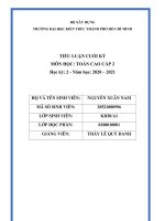 TIỂU LUẬN CUỐI KỲ MÔN HỌC TOÁN CAO CẤP 2 