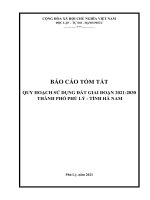 BÁO CÁO TÓM TẮT QUY HOẠCH SỬ DỤNG ĐẤT GIAI ĐOẠN 2021-2030  THÀNH PHỐ PHỦ LÝ - TỈNH HÀ NAM