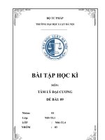 Bài tập học kỳ môn tâm lý đại cương hành vi lệch chuẩn và phương pháp điều trị 