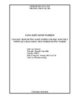 Giáo dục định hướng nghề nghiệp cho học sinh THCS thông qua hoạt động trải nghiệm hướng nghiệp