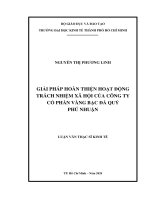 Luận văn giải pháp hoàn thiện hoạt động trách nhiệm xã hội của công ty cổ phần vàng bạc đá quý phú nhuận​ 