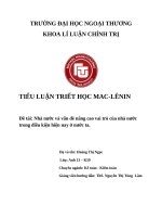 Nhà nước và vấn đè nâng cao vai trò của nhà nước trong điều kiện hiện nay ở nước ta.