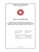 TIỂU LUẬN TRIẾT HỌC   BIỆN CHỨNG GIỮA CÁI CHUNG VÀ CÁI RIÊNG VÀ  VẬN DỤNG VÀO VIỆC XÂY DỰNG NỀN KINH TẾ THỊ TRƯỜNG  ĐỊNH HƯỚNG XÃ HỘI CHỦ NGHĨA ở NƯỚC  