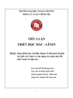 Quan điểm duy vật biện chứng về mối quan hệ giữa vật chất với ý thức và vận dụng vào công cuộc đổi mới ở nước ta hiện nay.
