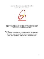 Xây dựng chiến lược truyền thông marketing tích hợp cho công tác tuyển sinh 2020 của học viện công nghệ bưu chính viễn thông tp hcm