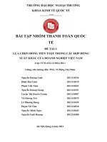 LỰA CHỌN ĐỒNG TIỀN TTQT TRONG CÁC HỢP ĐỒNG XUẤT KHẨU CỦA DOANH NGHIỆP VIỆT NAM 