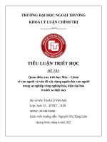 Quan điểm của triết học Mác – Lênin về con người và vấn đề xây dựng nguồn lực con người trong sự nghiệp công nghiệp hóa, hiện đại hóa ở nước ta hiện nay