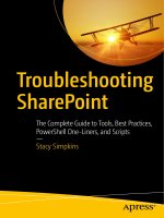 Troubleshooting sharepoint  the complete guide to tools, best practices, powershell one liners, and scripts 2017 