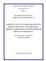NGHIÊN CỨU CÁC YẾU TỐ ẢNH HƯỞNG ĐẾN QUYẾT ĐỊNH MUA HÀNG TRỰC TUYẾN TRÊN TRANG SHOPEE CỦA KHÁCH HÀNG TẠI THÀNH PHỐ HỒ CHÍ MINH TỪ NĂM 2019 ĐẾN NAY