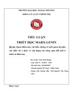 Quan điểm duy vật biến chứng về mối quan hệ giữa vật chất với ý thức và vận dụng vào công cuộc đổi mới ở nước ta hiện nay.