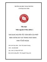 VẬN DỤNG NGUYÊN TẮC TOÀN DIÊN CỦA PHÉP BIỆN CHỨNG DUY VẬT TRONG HOẠT ĐỘNG KINH TẾ ĐỐI NGOẠI