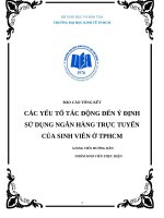 Các yếu tố tác động đến ý định sử dụng tài khoản ngân hàng trực tiếp của sinh viên_UEH NCKH
