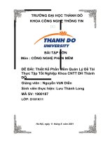 ĐỀ BÀI thiết kế phần mềm quản lý đề tài thực tập tốt nghiệp khoa CNTT đh thành đô 