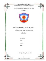 Tiểu luận Logic học đại cương Quy luật cấm mâu thuẫn