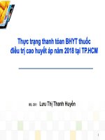 THỰC TRẠNG THANH TOÁN BHYT THUỐC ĐIỀU TRỊ CAO HUYẾT ÁP