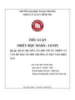 Quan hệ giữa xã hội với tự nhiên và vấn đề bảo vệ môi trường ở Việt Nam hiện nay
