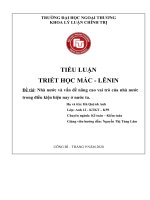 Tiểu luận Nhà nước và vấn đề nâng cao vai trò của nhà nước trong điều kiện hiện nay ở nước ta.