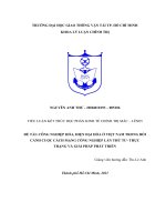 CÔNG NGHIỆP HÓA, HIỆN ĐẠI HÓA Ở VIỆT NAM TRONG BỐI CẢNH CUỘC CÁCH MẠNG CÔNG NGHIỆP LẦN THỨ TƯ- THỰC TRẠNG VÀ GIẢI PHÁP PHÁT TRIỂN