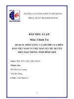 TIỀM NĂNG VÀ LỢI THẾ CỦA BIỂN đảo VIỆT NAM VÀ VIỆC BẢO VỆ CHỦ QUYỀN BIỂN đảo TRONG TÌNH HÌNH MỚI 