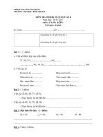 De kiem tra cuoi hoc ky 2 mon Toan lop 1