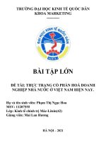 ĐỀ TÀI THỰC TRẠNG CỔ PHẦN HOÁ DOANH NGHIỆP NHÀ NƯỚC ở VIỆT NAM HIỆN NAY 