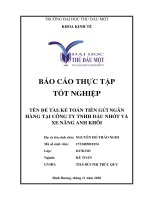 Kế toán tiền gửi ngân hàng tại công ty tnhh dầu nhớt và xe nâng anh khôi  