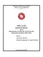 Đảng lãnh đạo xây dựng nền văn hóa tiên tiến, đậm đà bản sắc  dân tộc từ năm 1998 đến năm 2016 