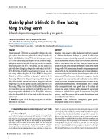 Quản lý phát triển đô thị theo hướng tăng trưởng xanh