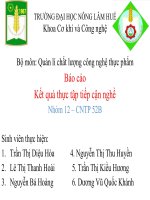 Bộ môn quản lí chất lượng công nghệ thực phẩm báo cáo kết quả thực tập tiếp cận nghề 