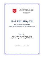 BÀI THU HOẠCH MÔN TƯ TƯỞNG HỒ CHÍ MINH đề TÀI anh chị lĩnh hội được những gì sau chuyến tham quan bảo tàng hồ chí minh 