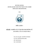 NGHIÊN CỨU DỰ BÁO THỊ TRƯỜNG