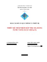 BÁO CÁO đồ án QUÁ TRÌNH VÀ THIẾT BỊ THIẾT KẾ THÁP đệm HẤP THỤ SO2 BẰNG NƯỚC NĂNG SUẤT 1010 m3 h 