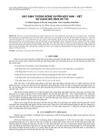 Xác định tương đồng xuyên ngữ Anh-Việt sử dụng mô hình đồ thị