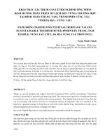Khai thác giá trị di sản lễ hội Nghinh Ông theo định hướng phát triển du lịch bền vững (Trường hợp tại Đình thần Thắng Tam, thành phố Vũng Tàu, tỉnh Bà Rịa - Vũng Tàu)