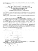 Ứng dụng số mờ tam giác trong bài toán đánh giá hiệu quả hoạt động của các doanh nghiệp