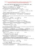 DE VA DAP AN DE THI THU THPTQG 2016