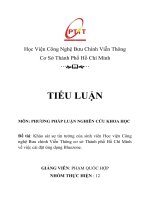 Khảo sát sự tin tưởng của sinh viên học viện công nghệ bưu chính viễn thông cơ sở thành phố hồ chí minh về việc cài đặt ứng dụng bluezone 
