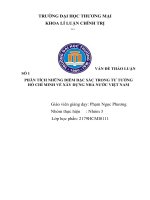 PHÂN TÍCH NHỮNG ĐIỂM đặc SẮC TRONG TƯ TƯỞNG HỒ CHÍ MINH VỀ XÂY DỰNG NHÀ NƯỚC VIỆT NAM 