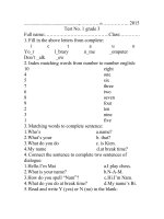 Bai kiem tra Tieng Anh tu unit 1 den unit 10What do you do at break time