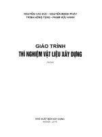 Giáo Trình Thí Nghiệm Vật Liệu Xây Dựng (NXB Xây Dựng 2010) - Nguyễn Cao Đức, 98 Trang
