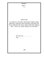 TIỂU LUẬN   vai trò của tổ chức công đoàn trong thực hiện quy chế dân chủ ở trường tiểu học mỹ xuân, phường mỹ xuân, thị xã phú mỹ, tỉnh bà rịa – vũng tàu  thực trạng và giải pháp