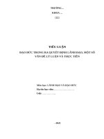 tiểu luận cao cấp lý luận chính trị   đạo đức trong ra quyết định lãnh đạo, một số vấn đề lý luận và thực tiễn
